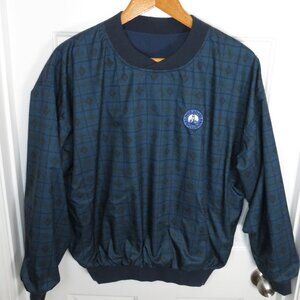 Vintage ROCHE Reversible Windbreaker Shirt Bald Head Island Club Golf Logo Med.